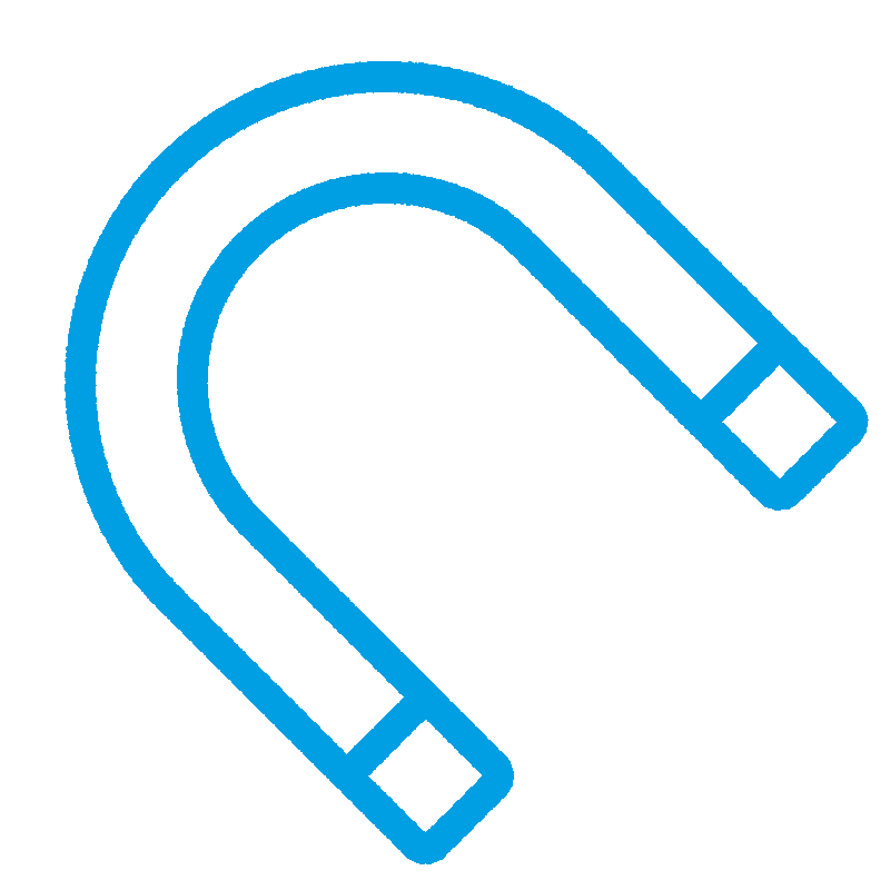 Icon eines Magneten, der die Magnetsortierung beim Recycling symbolisiert