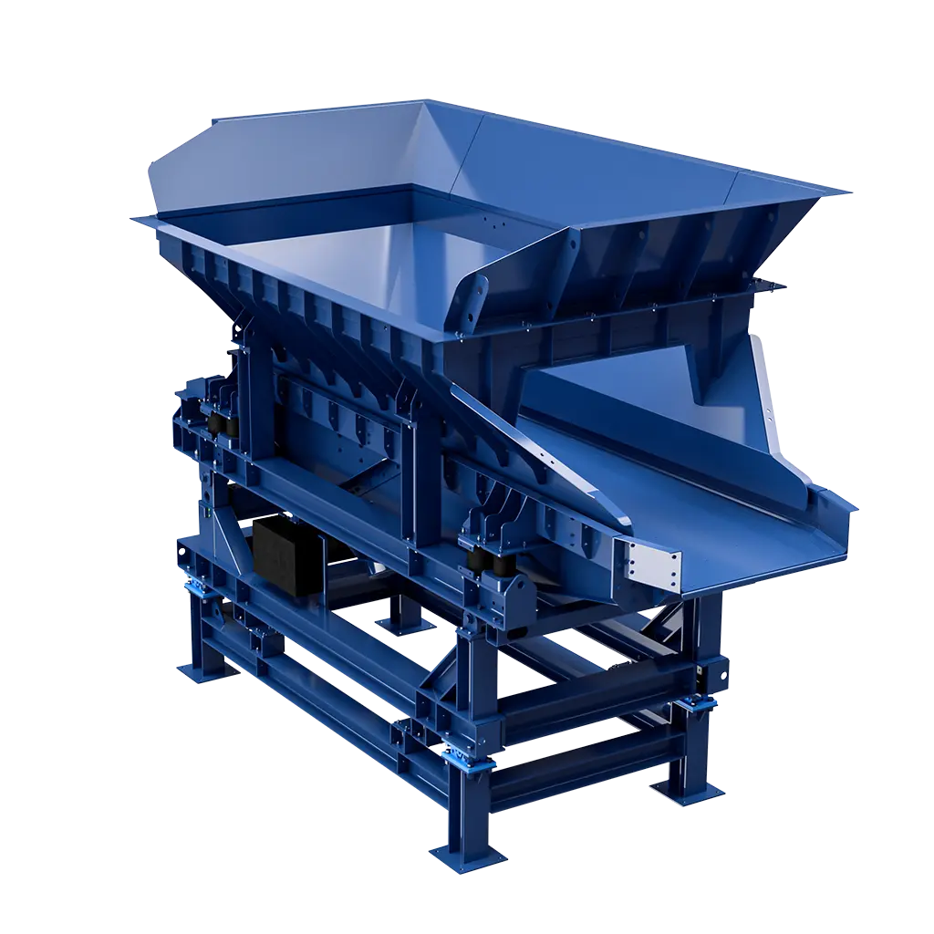 SPALECK ActiveFEED-toevoerbunker voor een optimale materiaaltoevoer naar sorteerinstallaties in de recycling.