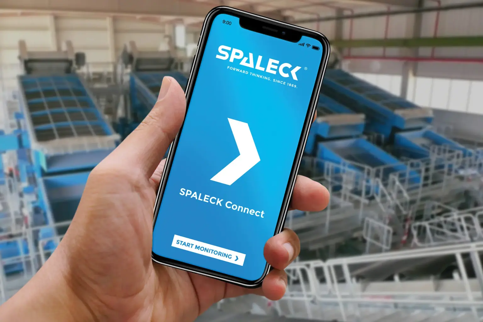 SPALECK CONNECT-technologie voor het eenvoudig monitoren van trillende machines, zoals zeefmachines of de ActiveFEED. Het Predictive Maintenance-systeem kan heel eenvoudig worden geïntegreerd in het bestaande besturingssysteem van de recyclinginstallatie.