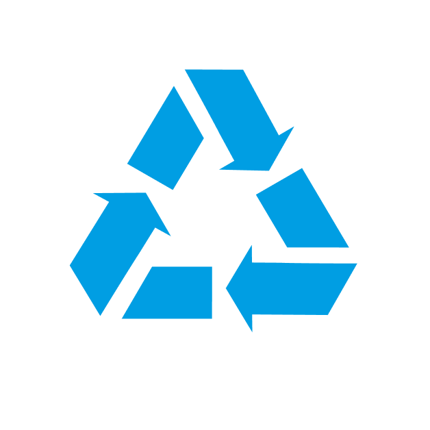 Het recyclingpictogram als symbool voor sectoren waarin SPALECK actief is, zoals recycling en milieutechniek