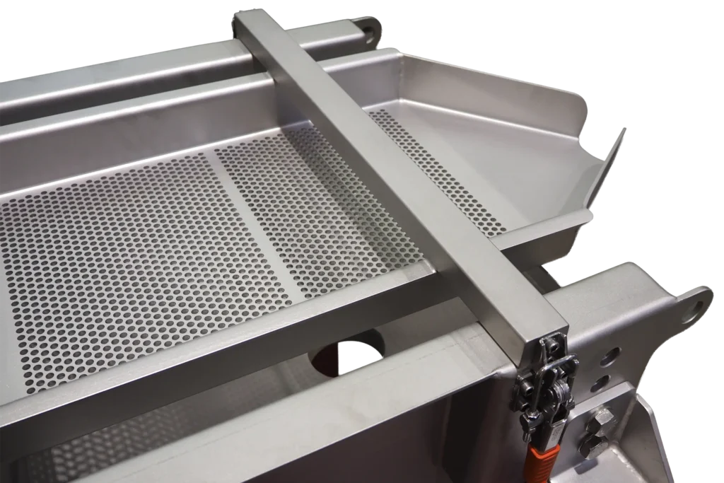 Detailweergave van een roestvrijstalen zeefmachine uit de ComfortLINE-serie.