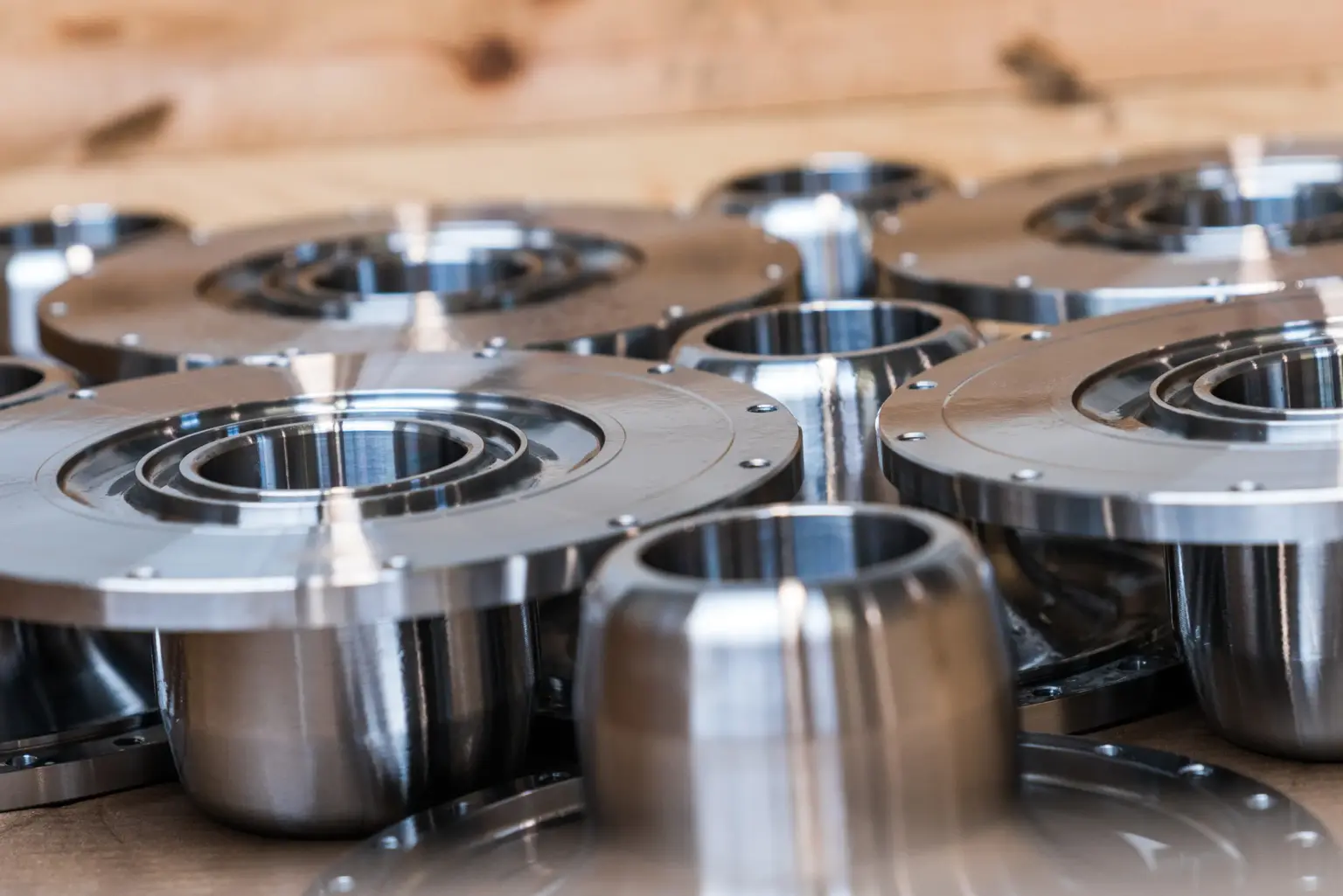 Detailfoto met mechanisch bewerkte CNC-onderdelen van loonfabrikant SPALECK